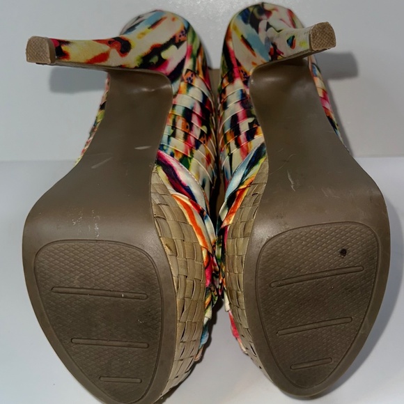 Zigi New York multi colored silk platform heels - Picture 4 of 4